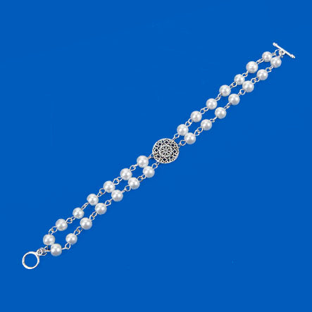 Pulsera De Perlas Con Dije Mandala