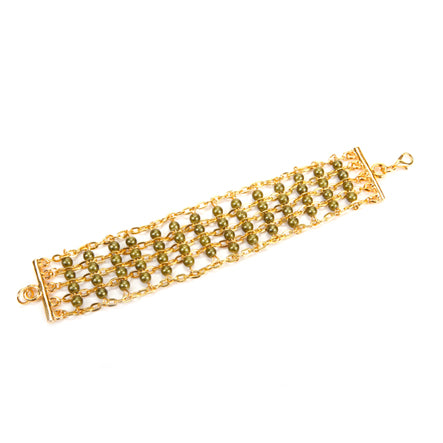 Brazalete Con Perlas Y Cadena