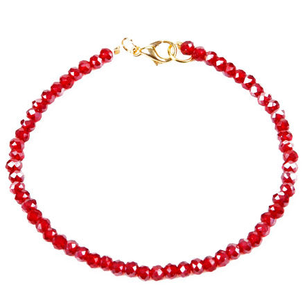 Pulsera Con Rondel Rojo