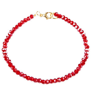 Pulsera Con Rondel Rojo