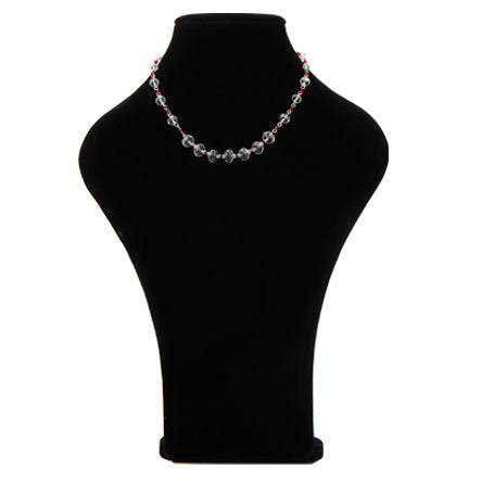Collar Cristal Con Separador Rondel Rojo