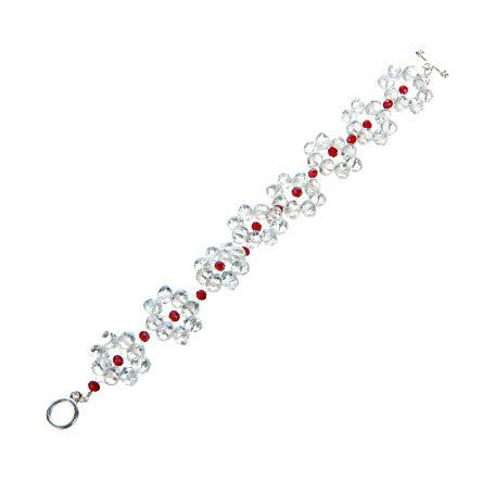 Pulsera Rondel Blanco-Rojo