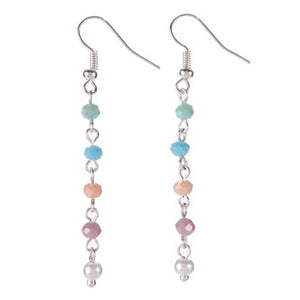 Aretes Plata Con Engarce De Rondeles Multicolor