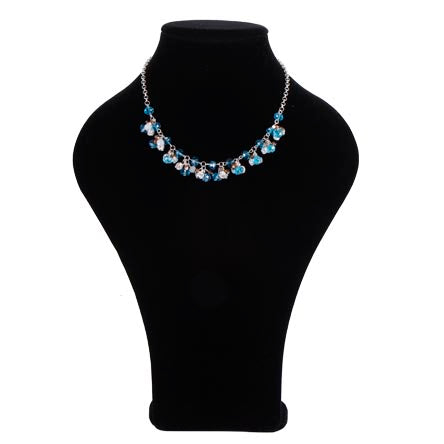 Collar De Engarces Rondel Turquesa/Blanco/Topacio