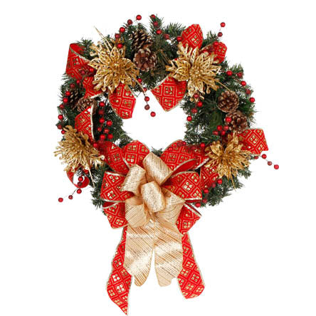 Corona De Pick Navideño Nochebuena Diamantada