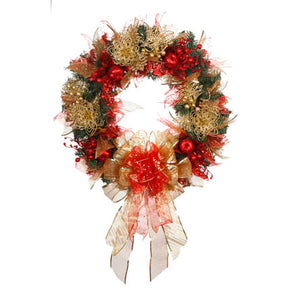 Corona Rojo/Oro Con Pick Navideño