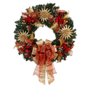 Corona Con Pick Navideño Y Ornamento Diamantado