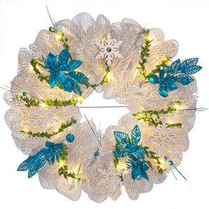 Corona Malla Blanco/Azul