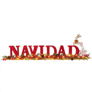 Adorno Letrero Navidad Con Reno