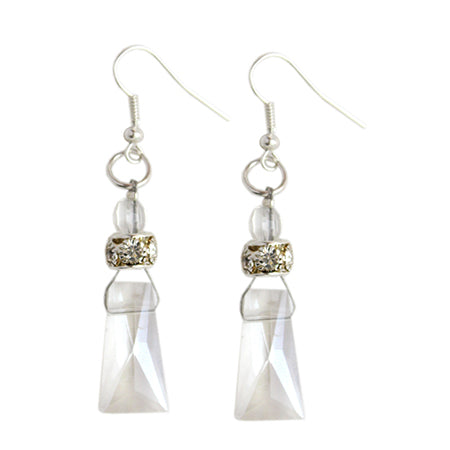 Aretes Cristal -Plata