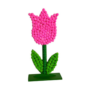 Tulipan De Madera Con Pom Poms
