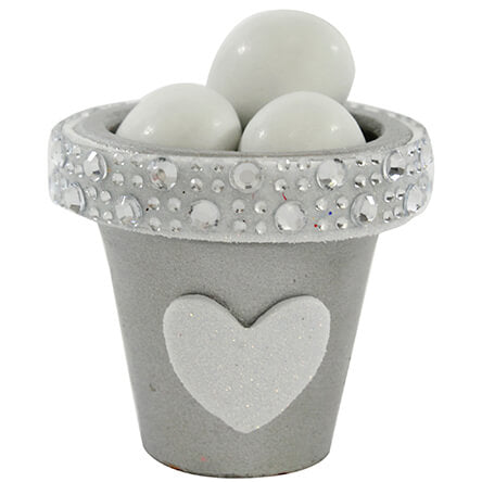 Maceta Plata Con Piedras