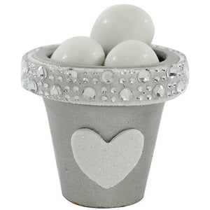 Maceta Plata Con Piedras