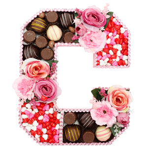 Letra C Con Flores Y Chocolates