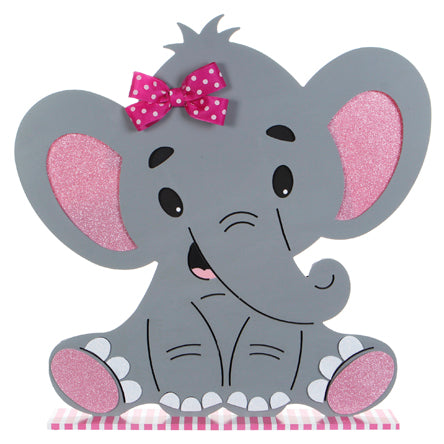 Elefante Niña Con Moño Rosa