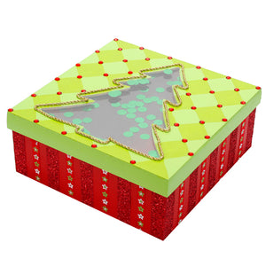 Caja Navideña Con Pino