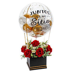 Arreglo De Rosas Con Globos
