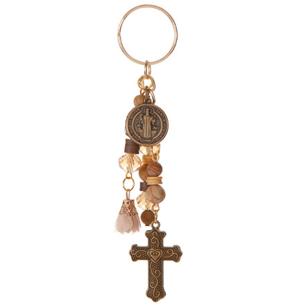 Llavero Vintage Con Cruz Y Medalla De San Benito