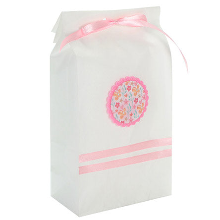 Bolsa Mariposas Blanco Con Rosa