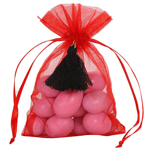 Bolsita De Organza Con Borla Negra