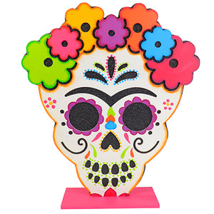 Calavera Calada Con Puntos Y Flores