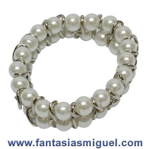 Pulsera Doble Perla Con Eslabón