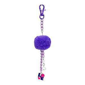 Llavero Love Rosa-Morado Con Pom Pom
