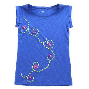 Playera Con Guía De Flores De Cristal Rosa-Morado