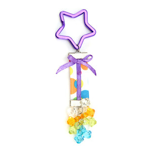 Llavero Estrella Lila Con Cta. Diamante