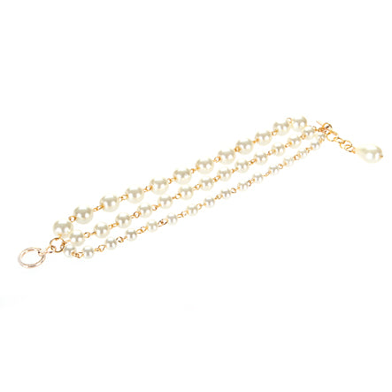 Pulsera Doble Oro Con Perlas