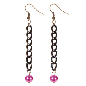 Aretes Con Cadena Y Perla