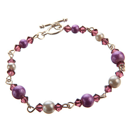 Pulsera De Engarces Con Perlas Destello Y Cristales Preciosa