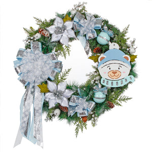 Corona De Pared Azul Plata Oso