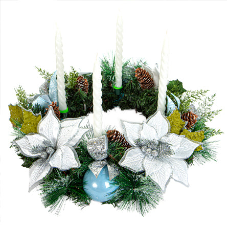 Corona De Adviento Azul / Plata