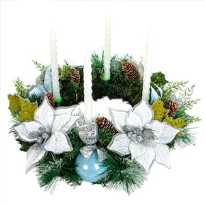 Corona De Adviento Azul / Plata