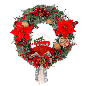 Corona De Pared Rustica Feliz Navidad