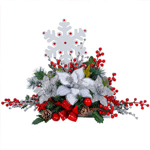 Arreglo Navideño Rojo-Plata