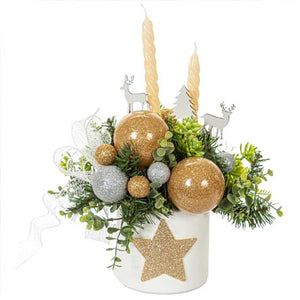 Centro De Mesa Con Velas Navidad