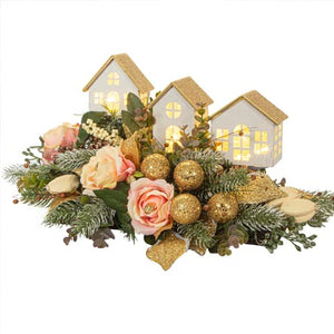 Arreglo Navideño Con Casitas