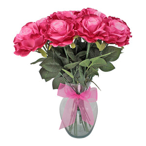 Florero De Cristal Con Rosas