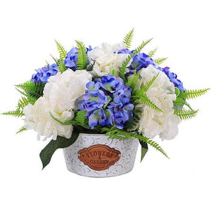 Arreglo Hortensias Azul Con Blanco