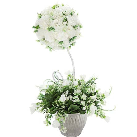 Arreglo Con Topiario Blanco
