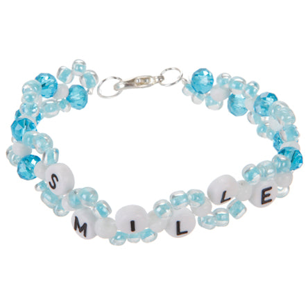 Pulsera Con Cuentas De Letras Azul