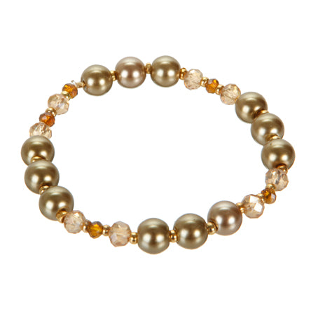Pulsera Con Perlas Miel/Topacio