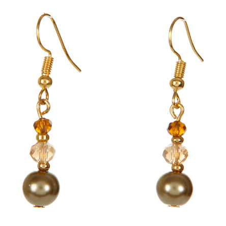 Aretescon Perlas Y Rondel Miel