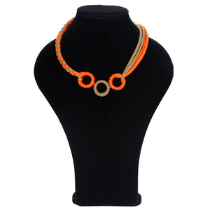 Collar De Cordón Paracaídas Naranja/Café