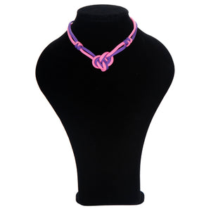 Collar De Cordón Tejido Corazón