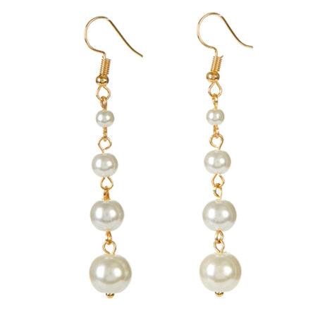 Aretes Con Perlas Oro/Marfil