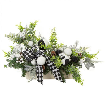 Arreglo Navideño Blanco/Negro