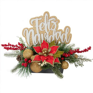 Centro De Mesa Navideño Rojo/Oro
